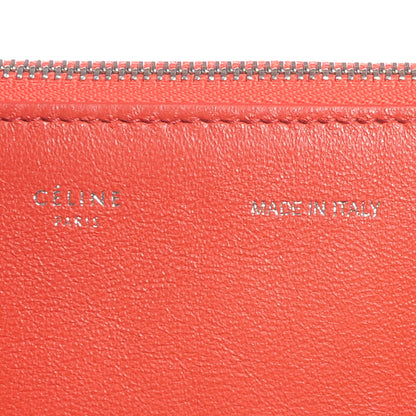 Celine Drummed Calfskin Suede Double Zip Trapeze Vermillion 6 of 9