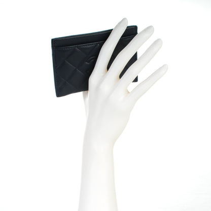 Chanel Lambskin Quilted Diamond CC Card Holder Navy 2 of 8