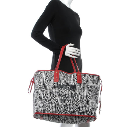 MCM Visetos Large Liz Reversible Shopper Tote Ruby Red 3 of 12
