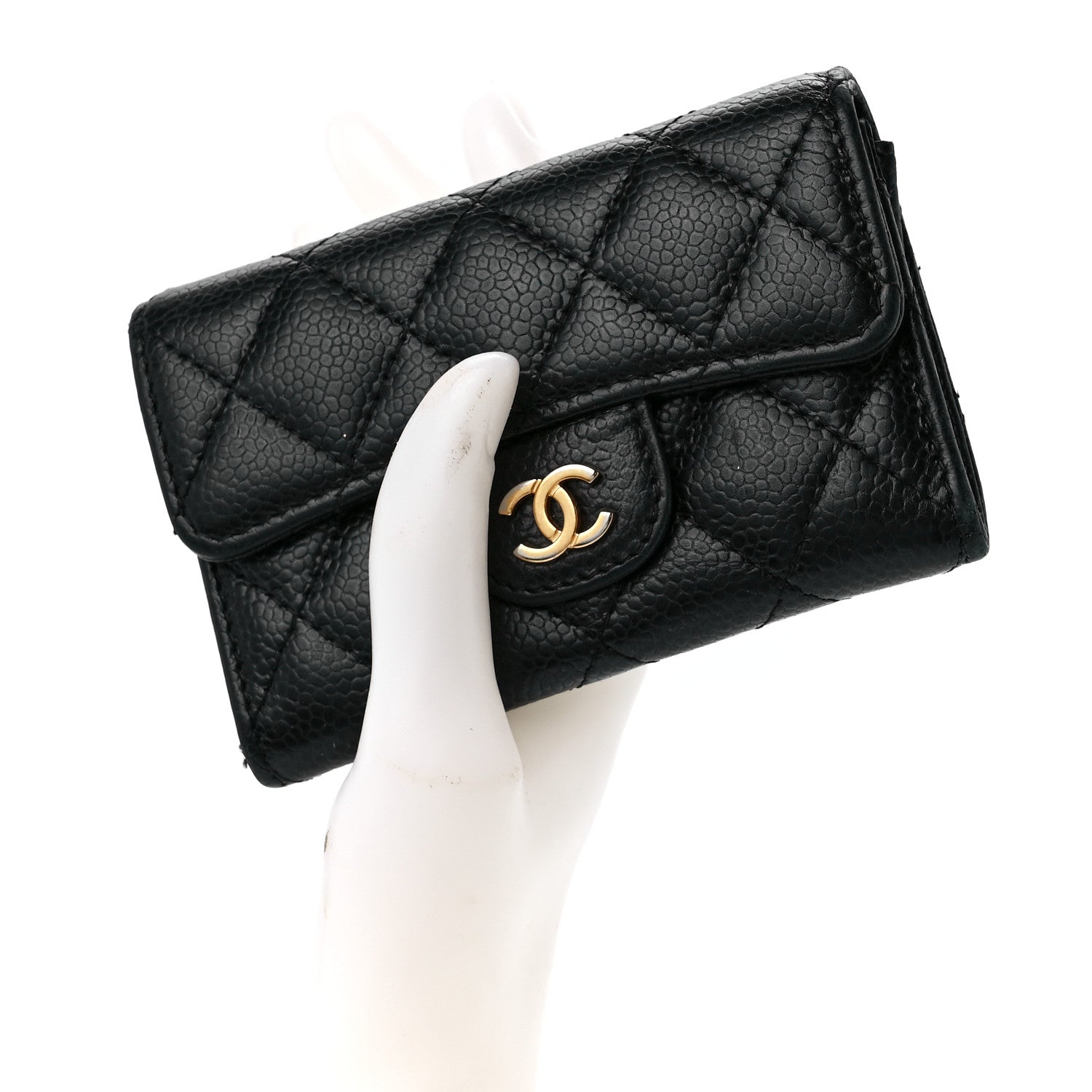 Chanel Caviar Quilted Flap Card Holder Black 2 of 12