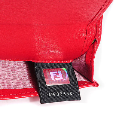 Fendi Nappa Logo Embossed Long Wallet on Chain Rosso 6 of 9