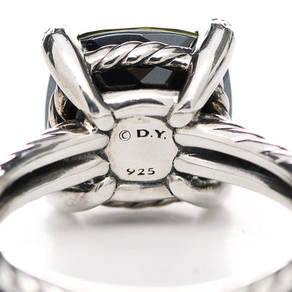 David Yurman Sterling Silver Diamond Green Orchid 11mm Chatelaine Ring 57 8 5 of 5