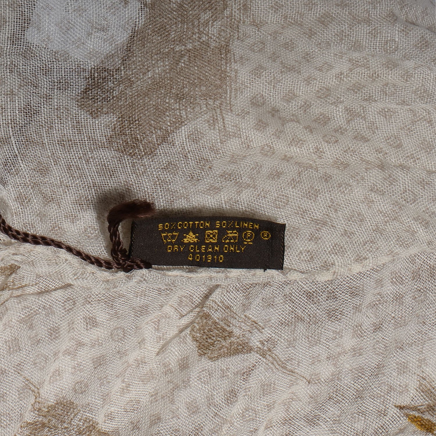 Louis Vuitton Cotton Linen Toile Etole De Louis Pareo Beige 7 of 7