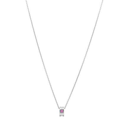 Louis Vuitton 18K White Gold Pink Sapphire Empreinte Pendant Necklace 1 of 6