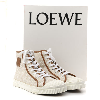 Loewe Jacquard Anagram Calfskin Mens High Top Sneakers 42 Natural White 12 of 12