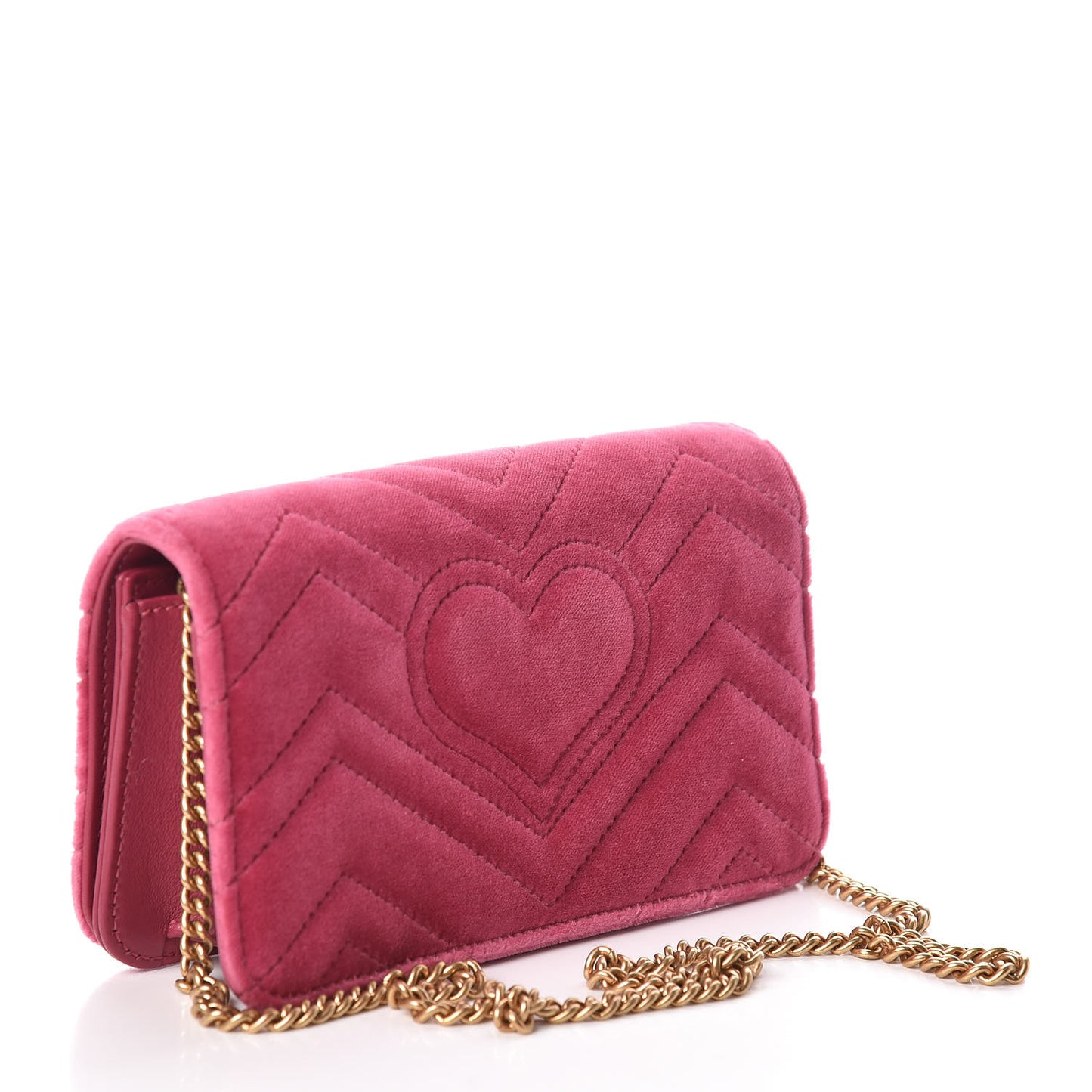 Velvet Matelasse Love Embroidered GG Marmont Mini Bag Light Raspberry Rose