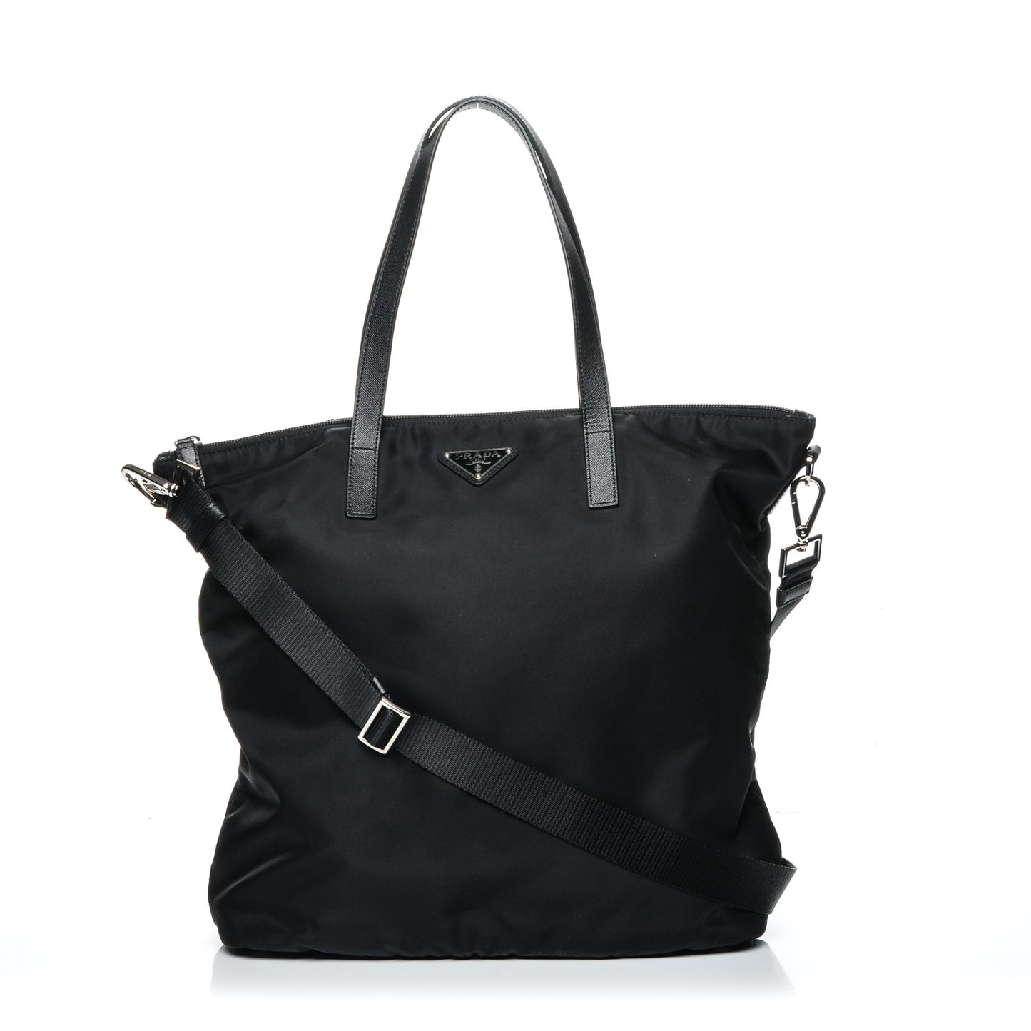 Nylon Saffiano Vela Tote Black