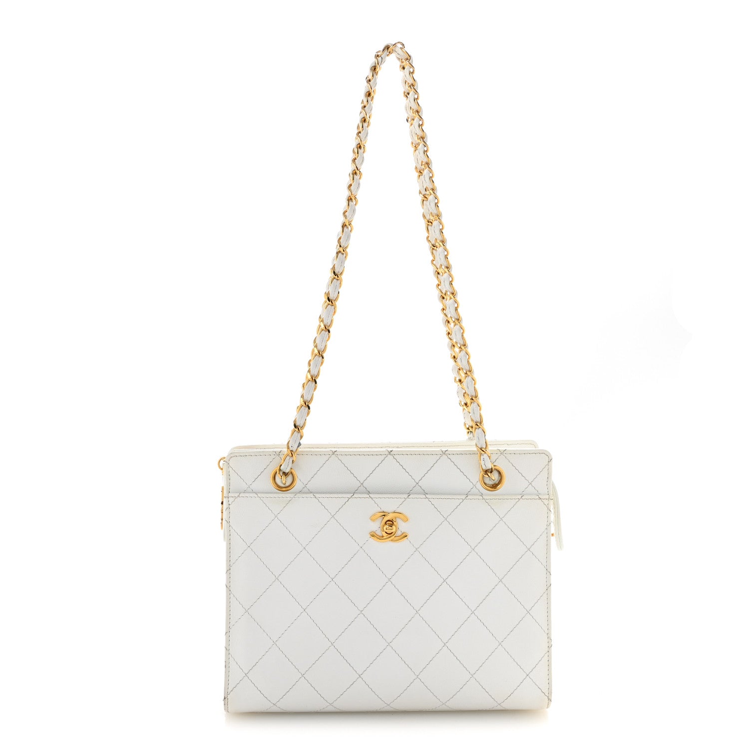 Chanel Caviar Quilted Shoulder Bag White 1 of 17