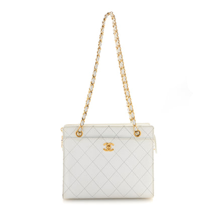 Chanel Caviar Quilted Shoulder Bag White 1 of 17