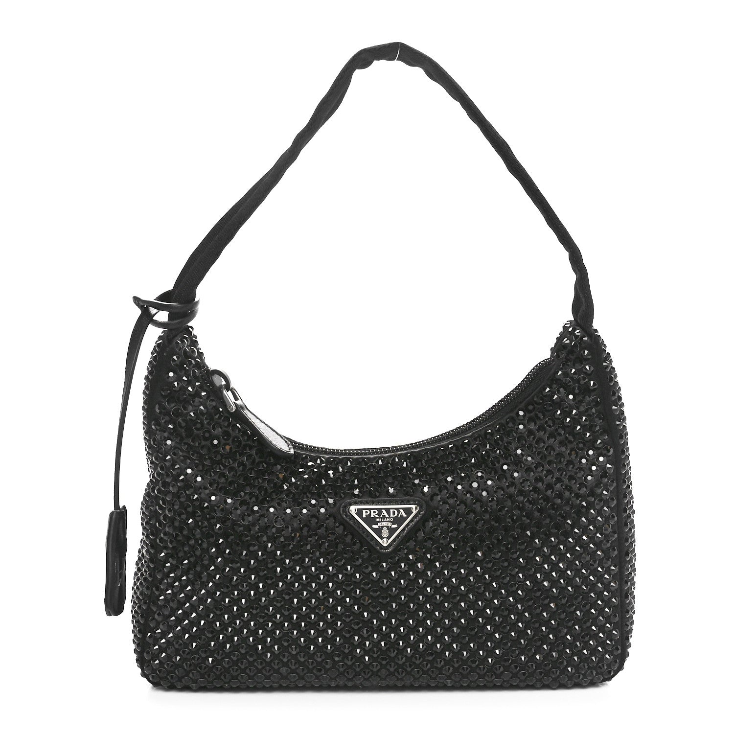 Prada Satin Crystal Mini Re-Edition 2000 Bag Black 1 of 9