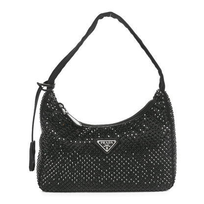 Prada Satin Crystal Mini Re-Edition 2000 Bag Black 1 of 9