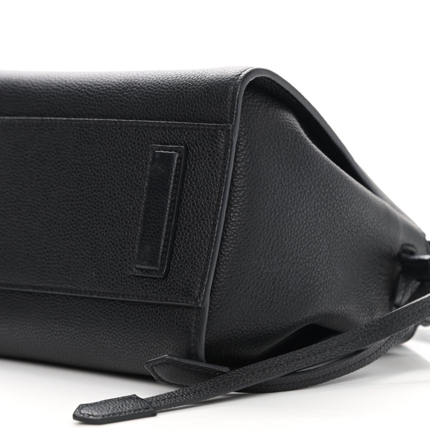 Grained Calfskin Small Padlock Top Handle Bag Black