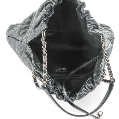 Chanel Distressed Glazed Caviar Quilted Large Elastic Tote Black 5 of 7