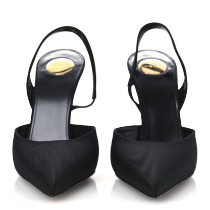 Saint Laurent Grosgrain Penelope Slingback Pump 37.5 Black 3 of 12