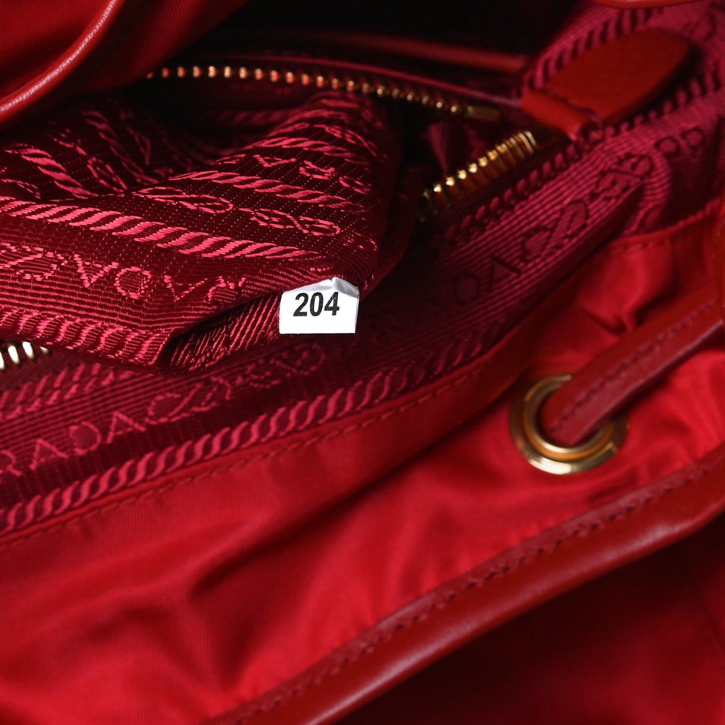 Tessuto Nylon Vitello Backpack Rosso