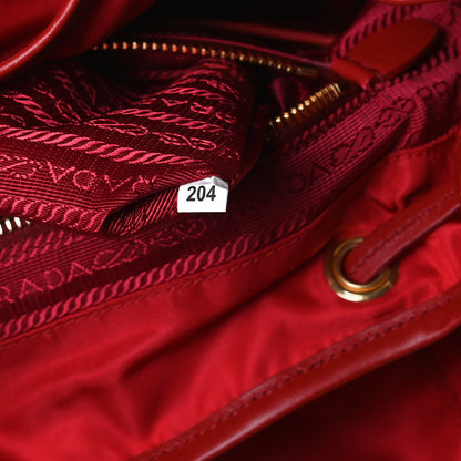 Prada Tessuto Nylon Vitello Backpack Rosso 7 of 14