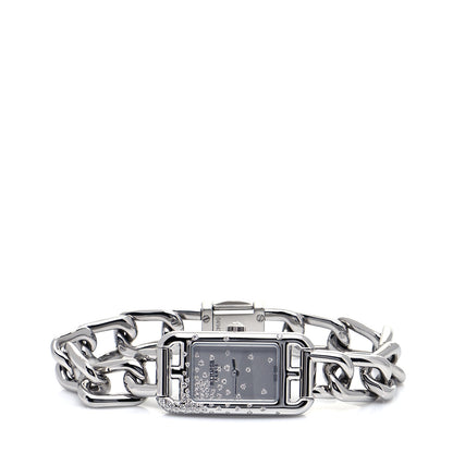 Hermes Stainless Steel Diamond 17mm Nantucket Jete De Diamants Quartz Watch 2 of 6