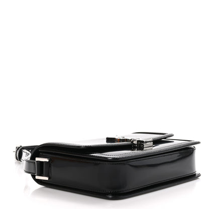 Saint Laurent Glazed Calfskin Monogram Medium Solferino Satchel Black 4 of 10