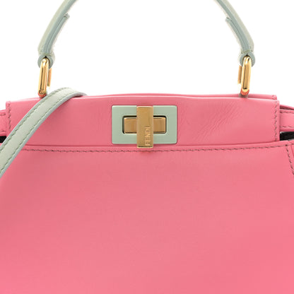 Fendi Nappa Colorblock Mini Peekaboo Iconic Satchel Rosa Fluo Oxigen Slate 8 of 12