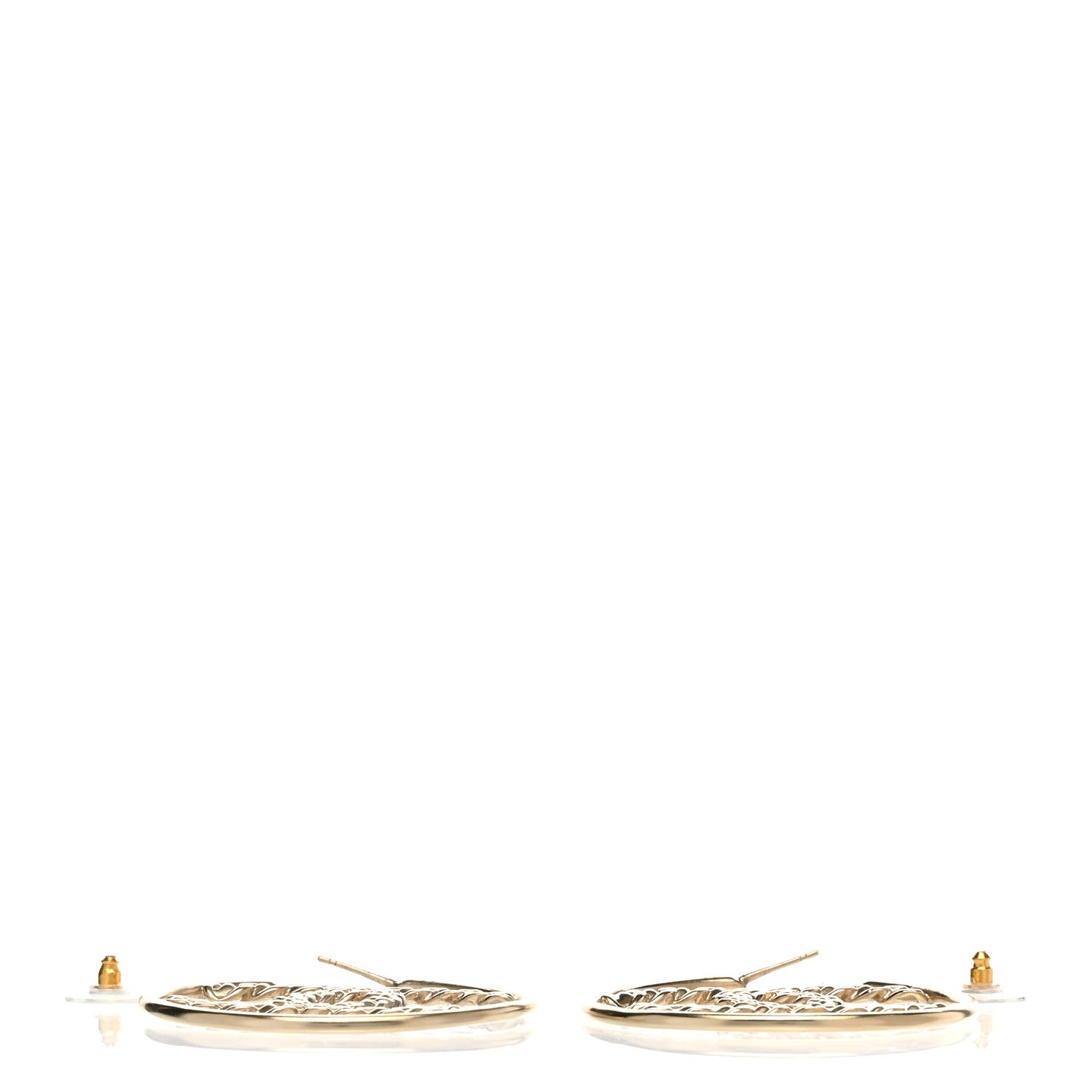 Crystal High Society CC Hoop Earrings Gold