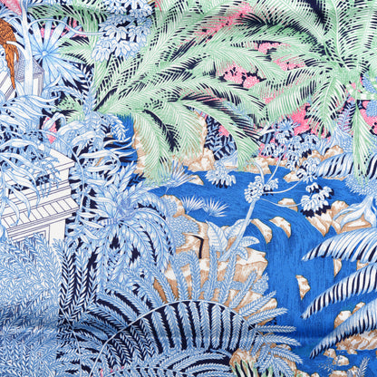 Hermes Silk Faubourg Tropical Scarf 90 Bleu Jean Vert Jaune Sofre 5 of 5