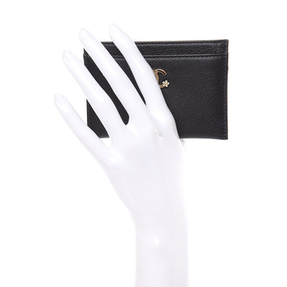 Chanel Calfskin Camellia Card Holder Black 2 of 9