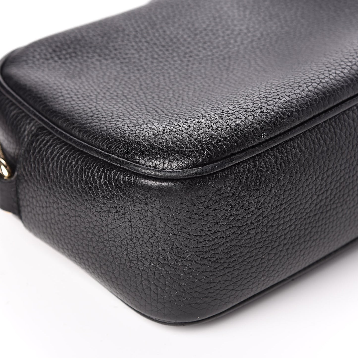 Pebbled Calfskin Small Soho Disco Bag Black