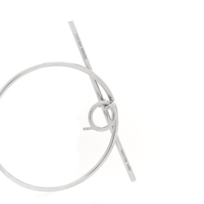 Hermes Sterling Silver MM Loop Earrings 4 of 5