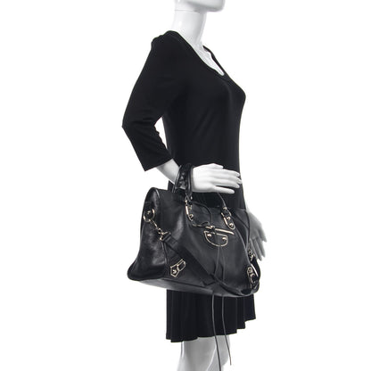 Balenciaga Chevre Silver Metallic Edge Hardware City Black 2 of 7