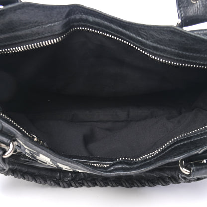 Balenciaga Agneau Lattice Woven Giant 21 City Black White 5 of 11