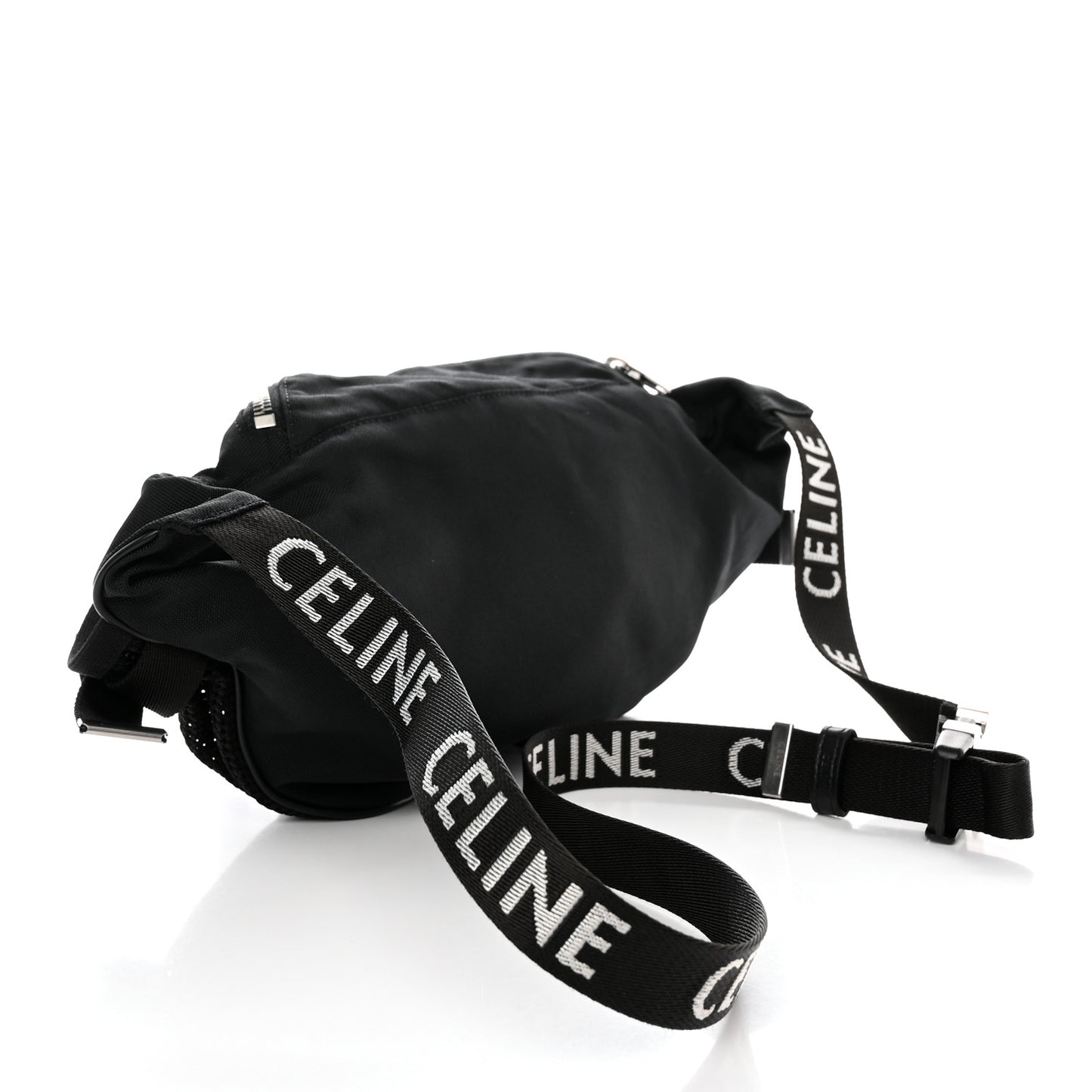 Cotton Gabardine Logo Print Trekking Belt Bag Black