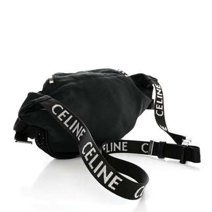 Celine Cotton Gabardine Logo Print Trekking Belt Bag Black 3 of 9