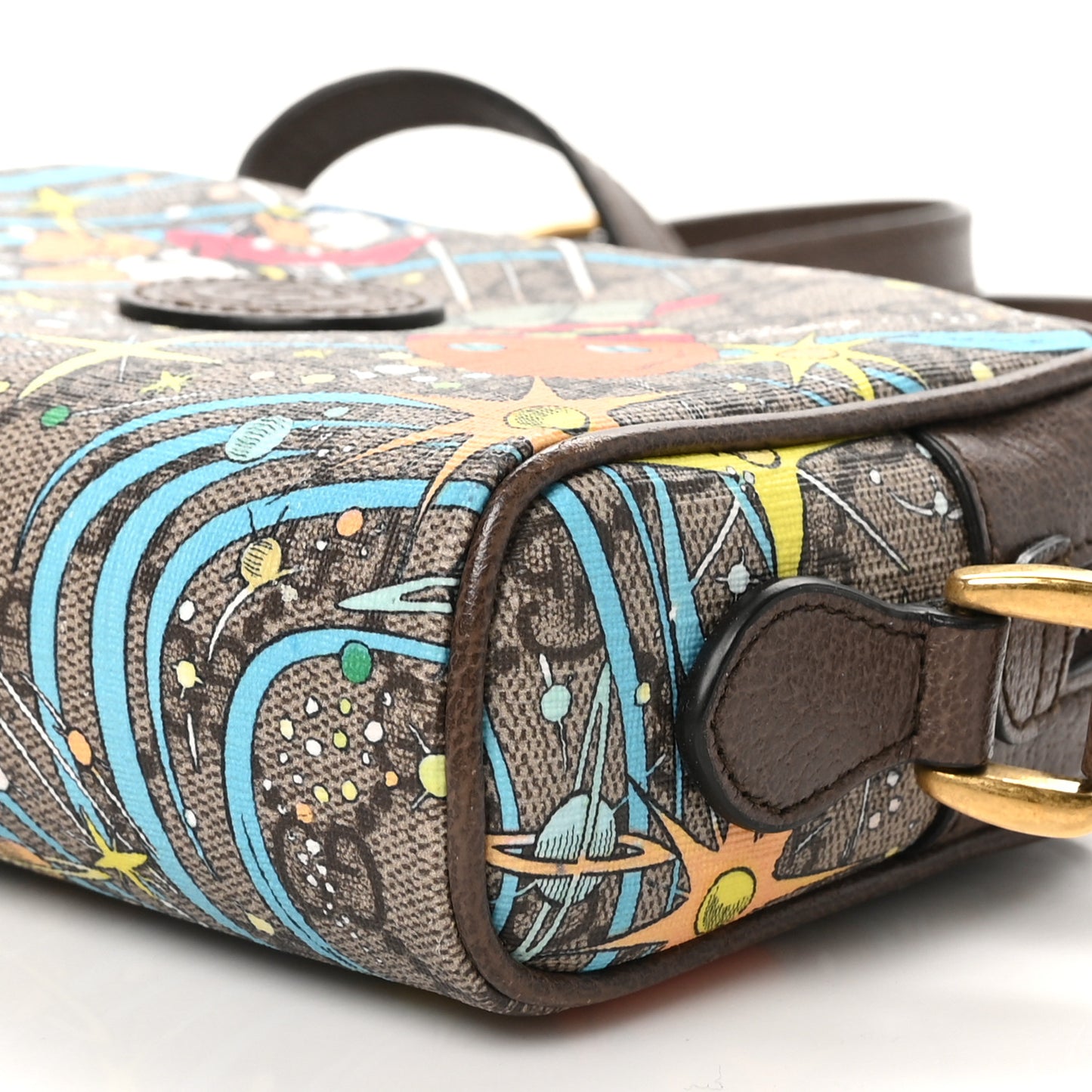 X DISNEY GG Supreme Monogram Donald Duck Interlocking G Shoulder Bag Beige Multicolor New Acero