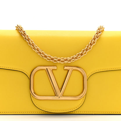Valentino Garavani Calfskin Vlogo Loco Shoulder Bag Bright Lemon 8 of 14