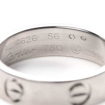 Cartier 18K White Gold 5.5mm LOVE Ring 56 7.5 5 of 5