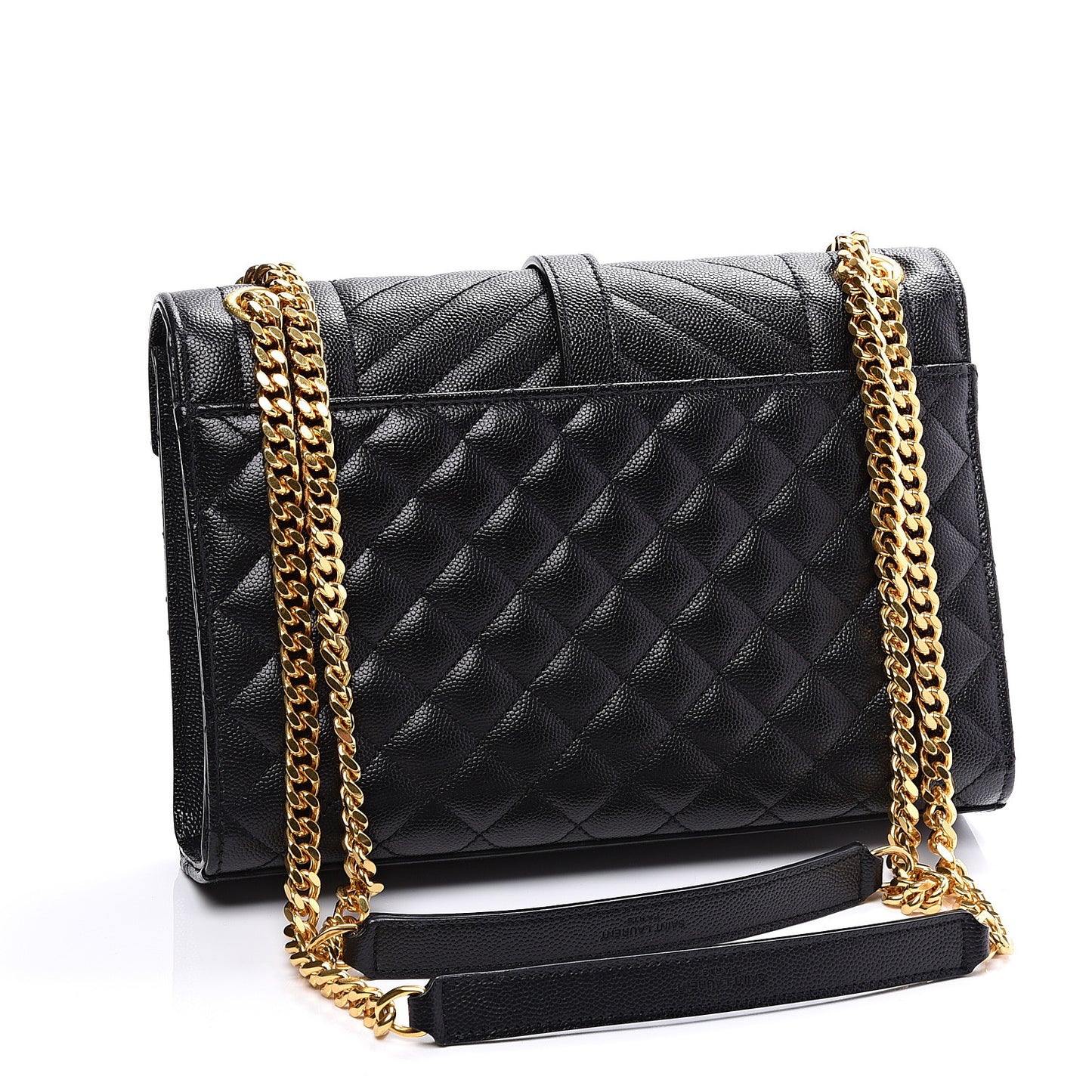 Grain De Poudre Textured Mixed Matelasse Triquilt Medium Monogram Satchel Black