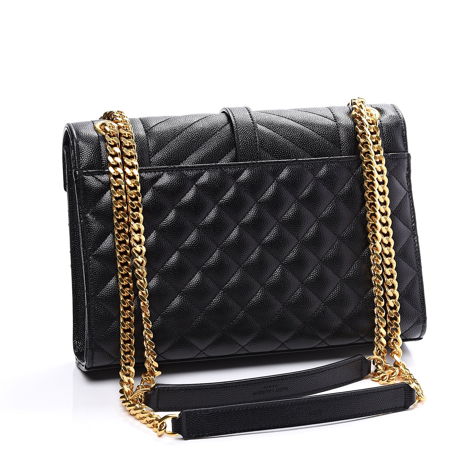 Saint Laurent Grain De Poudre Textured Mixed Matelasse Triquilt Medium Monogram Satchel Black 2 of 10