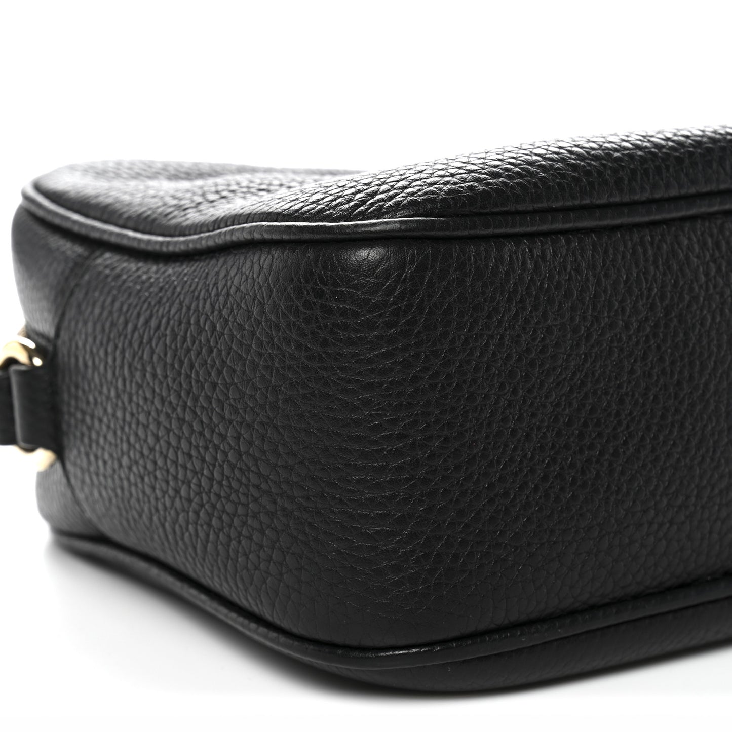 Pebbled Calfskin Small Soho Disco Bag Black