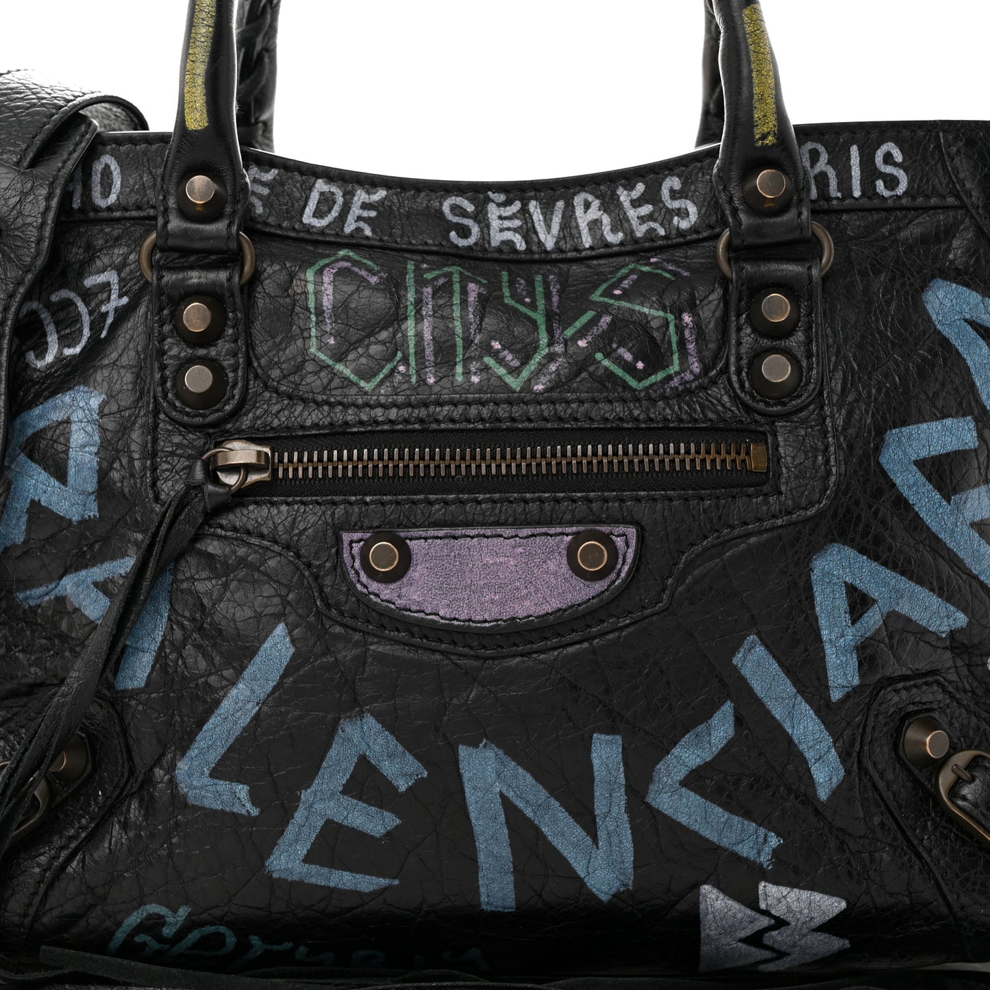 Agneau Graffiti All Over Classic Hardware S City Black Multicolor