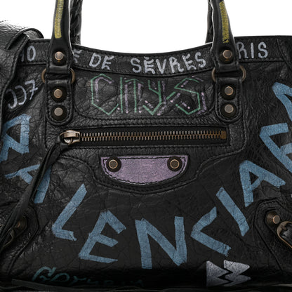 Balenciaga Agneau Graffiti All Over Classic Hardware S City Black Multicolor 8 of 10