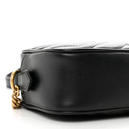 Gucci Calfskin Matelasse Mini GG Marmont Chain Shoulder Bag Black 7 of 8