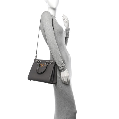Gucci Grainy Calfskin Small Zumi Top Handle Bag Dusty Grey 2 of 12