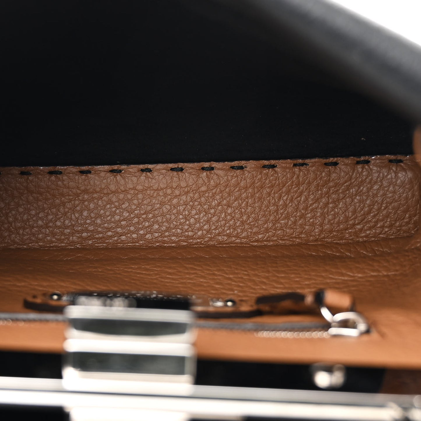 Cuoio Romano Selleria Bi-Color Mini Peekaboo Iconic Satchel Black Mou