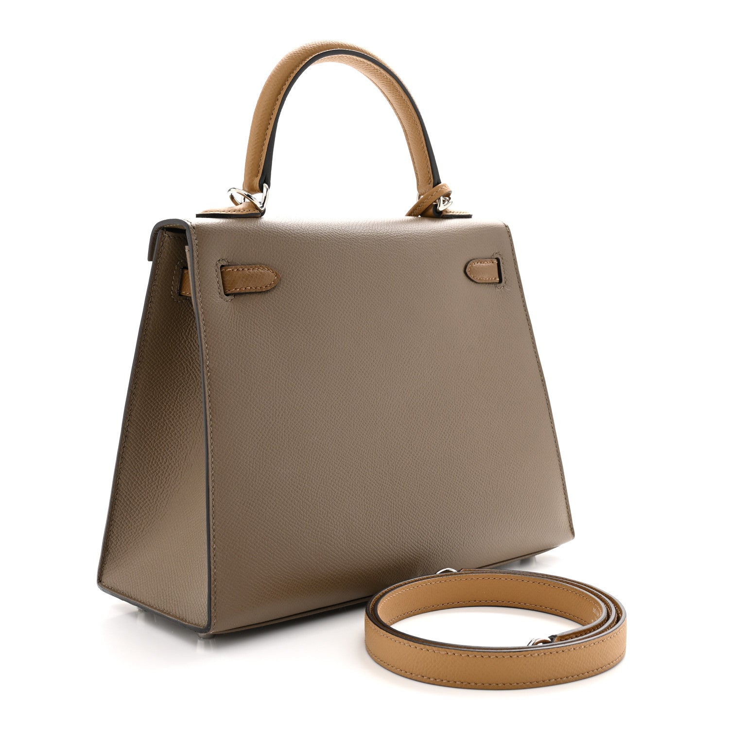 Hermes Epsom Tri-Color Kelly Sellier 25 Etoupe Alezan Biscuit 2 of 10