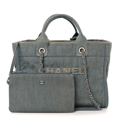 Chanel Denim Small Deauville Tote Light Blue 1 of 11