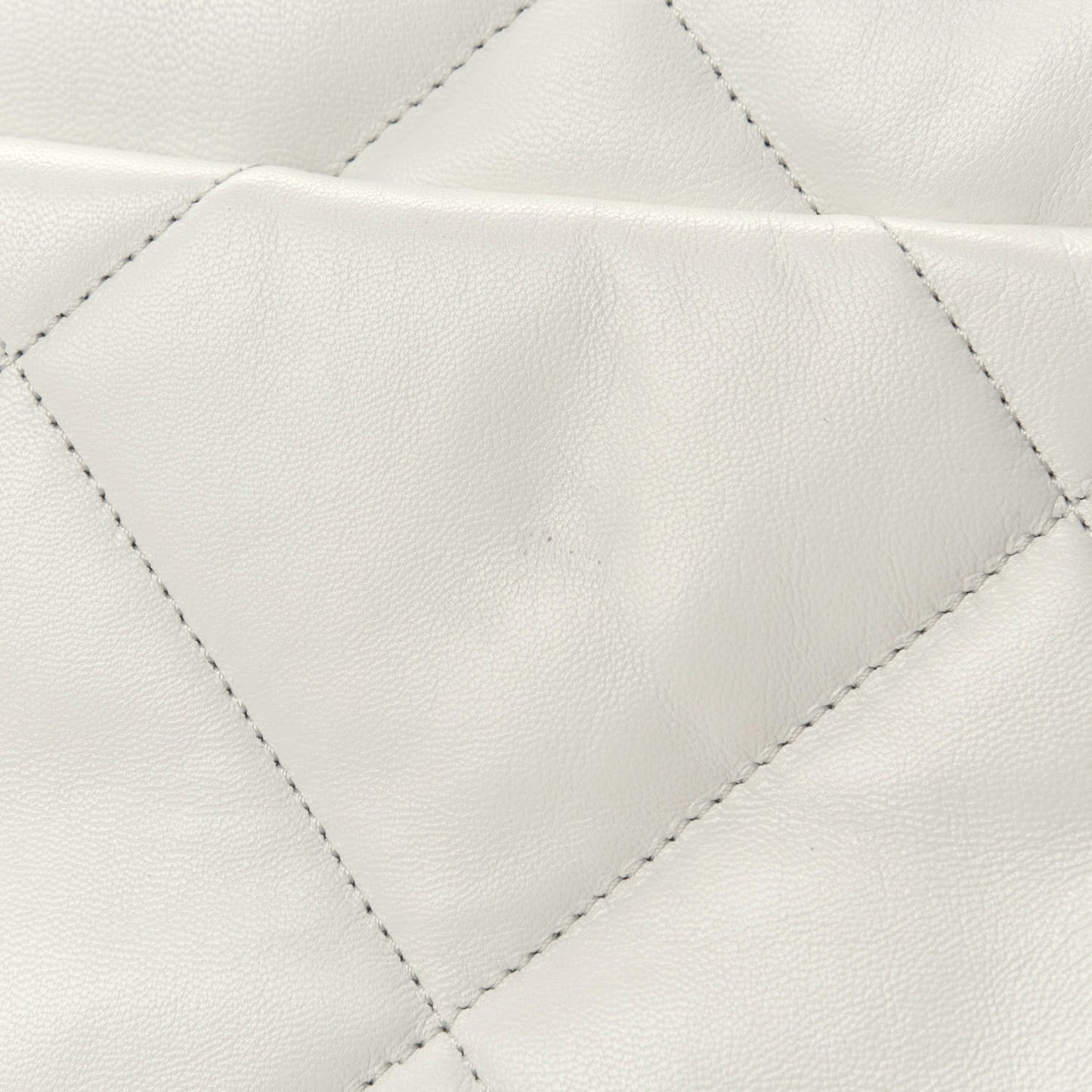 Goatskin Quilted Medium 19 Flap White
