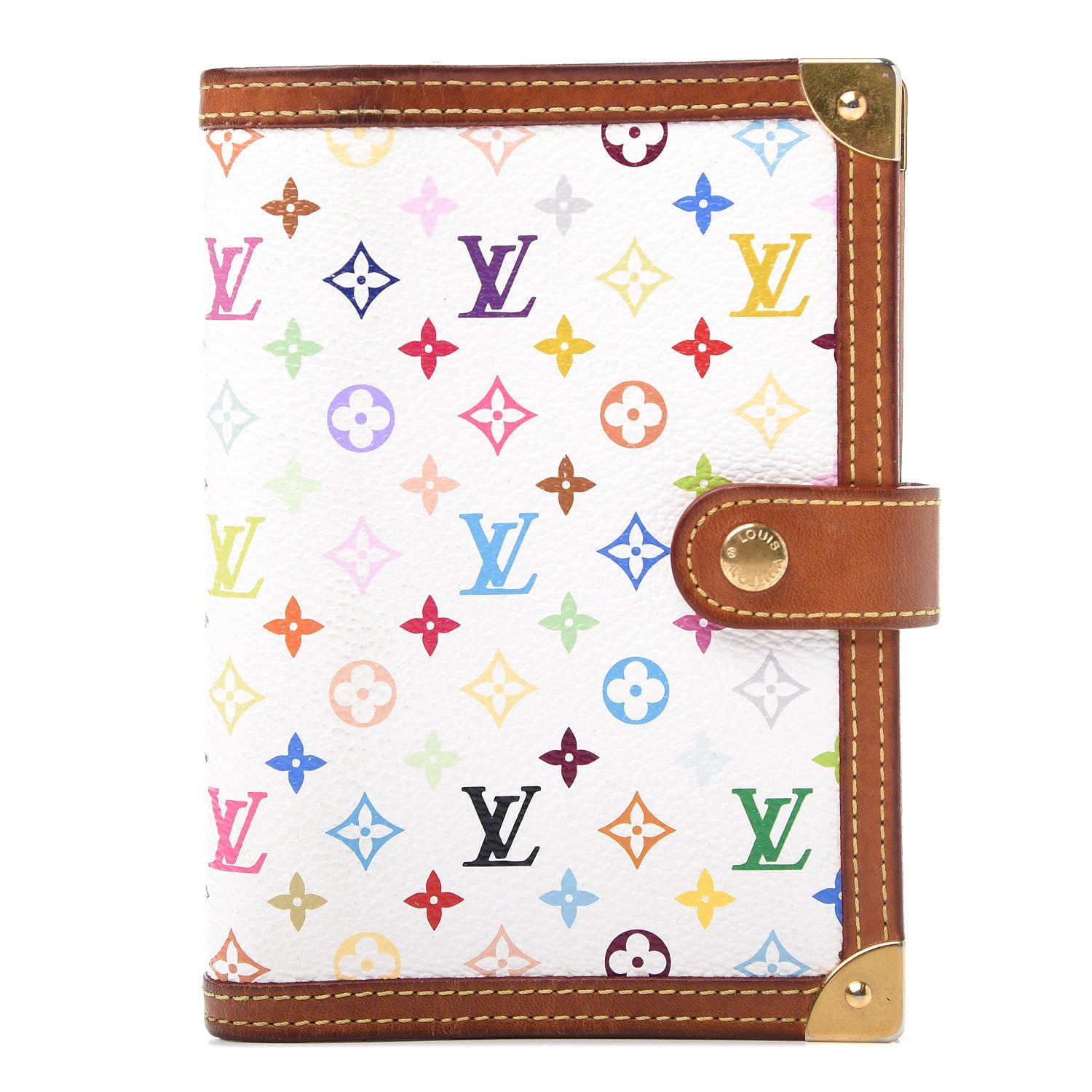 Louis Vuitton Monogram Multicolor Small Ring Agenda Cover White 1 of 9