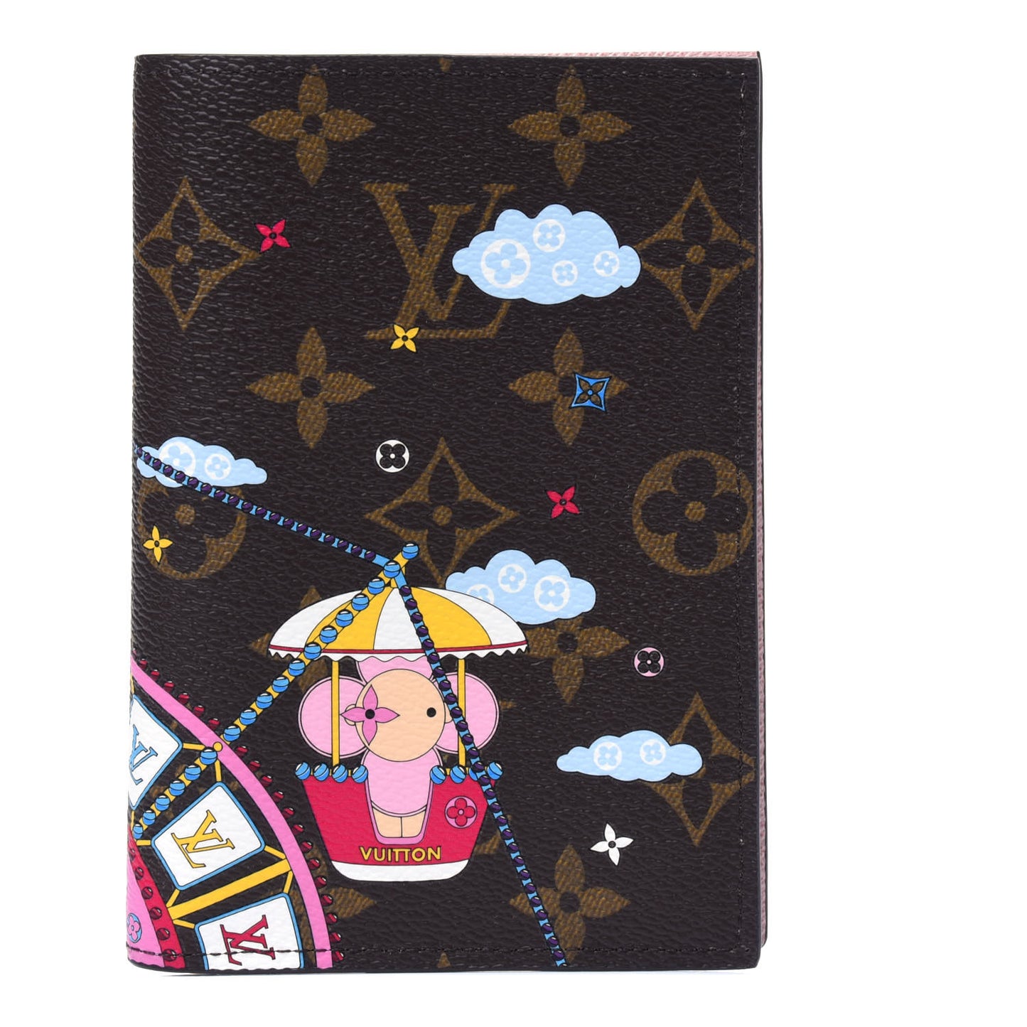 Monogram 2020 Christmas Animation Big Wheel Passport Cover Rose Ballerine