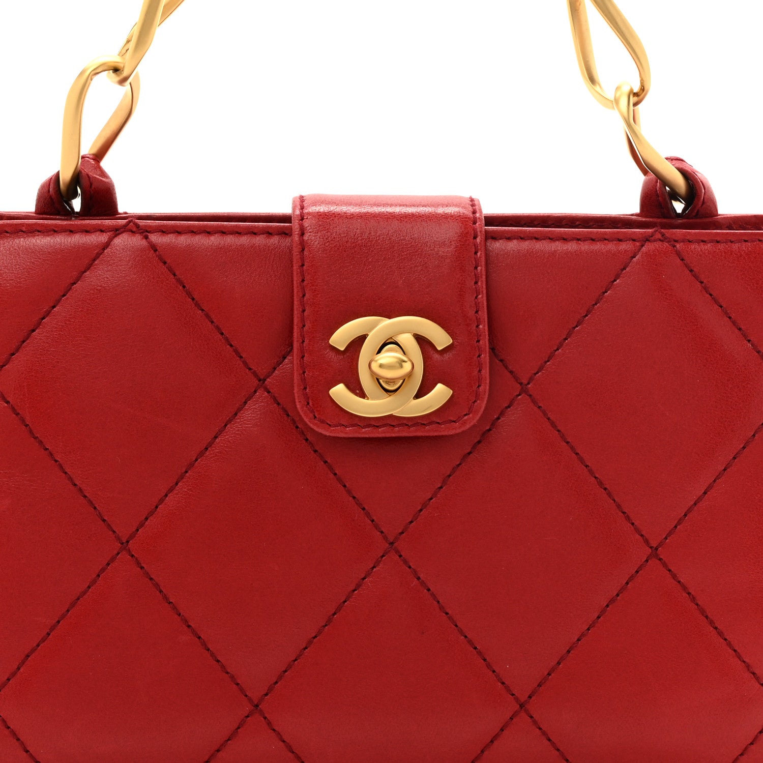Chanel Lambskin Quilted Clutch Red 8 of 16