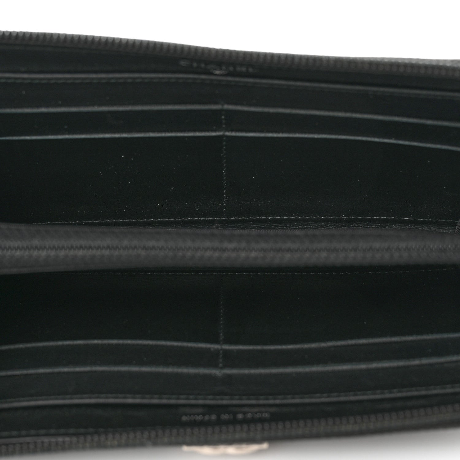 Chanel Caviar Chevron Quilted Zip Around Boy Wallet Black 5 of 11